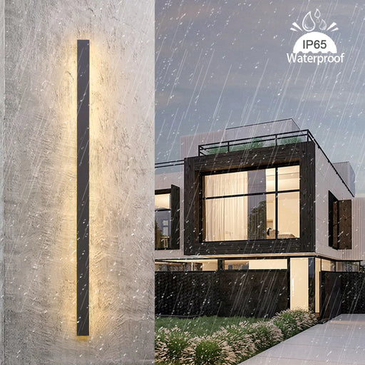 Modern Motion Sensing LED Long Wall Lamp – Waterproof Outdoor Lighting for Garden, Porch, and Villa