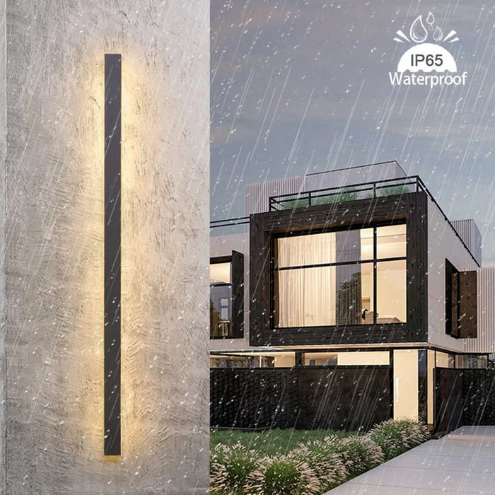 Modern Motion Sensing LED Long Wall Lamp – Waterproof Outdoor Lighting for Garden, Porch, and Villa