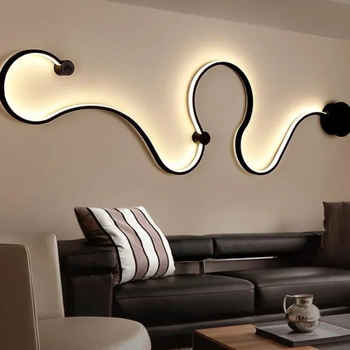 Modern LED wall lamp in aluminum with dimmable remote control, up & down wall sconce lighting for home décor.