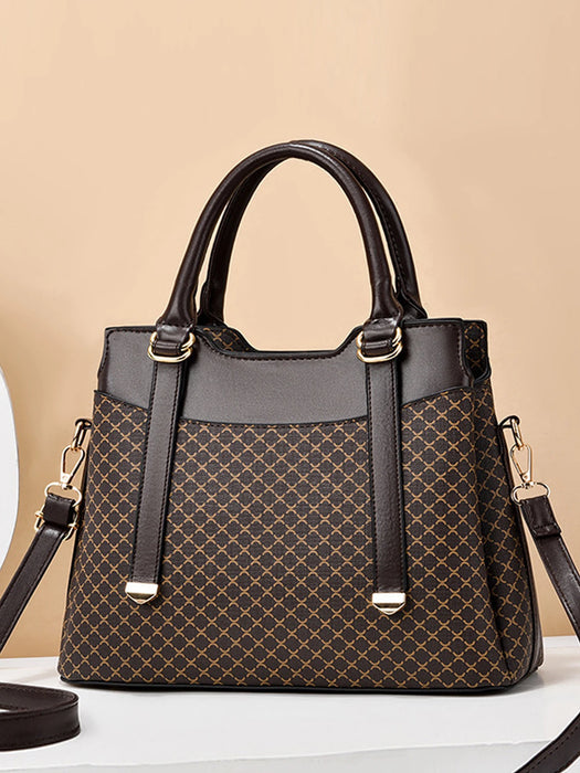 Women’s luxury PU leather handbag – large capacity shoulder tote for office, shopping, and travel