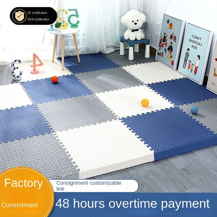 Plaid Foam Play Mat for Babies – Non-Toxic 1cm Thick Puzzle Floor Mat