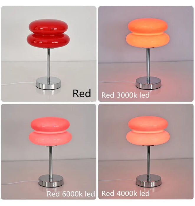 Modern Stained Glass Table Lamp – Touch Control LED Bedside Lighting - Samanta Factory