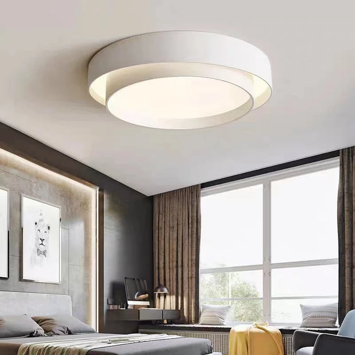 Modern Black LED Ceiling Light with Remote Control and Acrylic Design