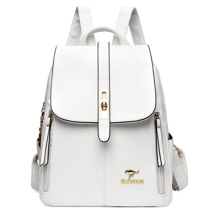 Fashionable PU Leather Backpack with ruched design, spacious interior, and ergonomic carrying system, perfect for travel and school.