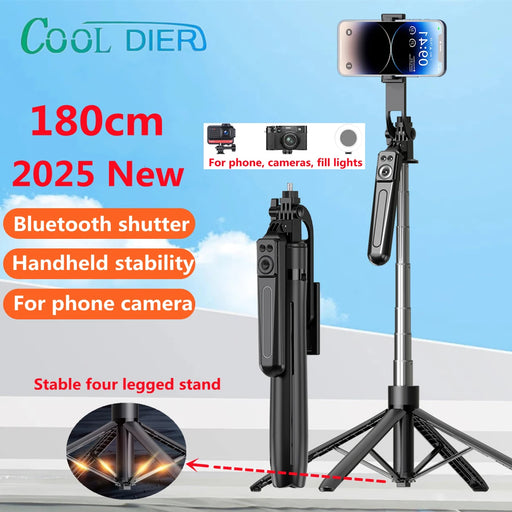 Bluetooth Selfie Tripod with Remote – Foldable & Extendable up to 180cm for Phones & Cameras