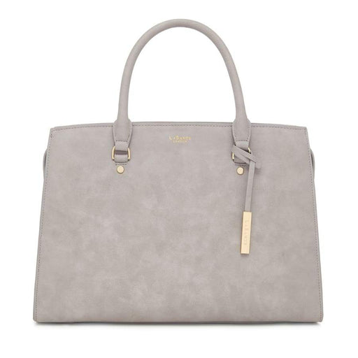 Women’s laptop tote bag with 13-inch compartment, fuchsia lining, and gold hardware