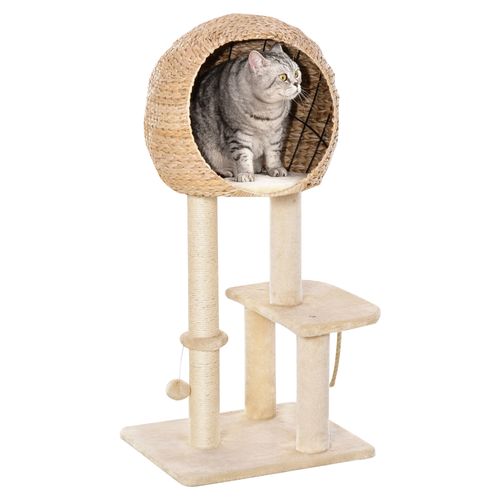 100cm Cat Tree Tower Kitten Climbing Tower W/ Scratching Post Condo Pawhut - Samanta Factory