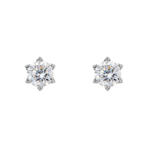 Moissanite diamond stud earrings in 925 sterling silver with jewellery gift box