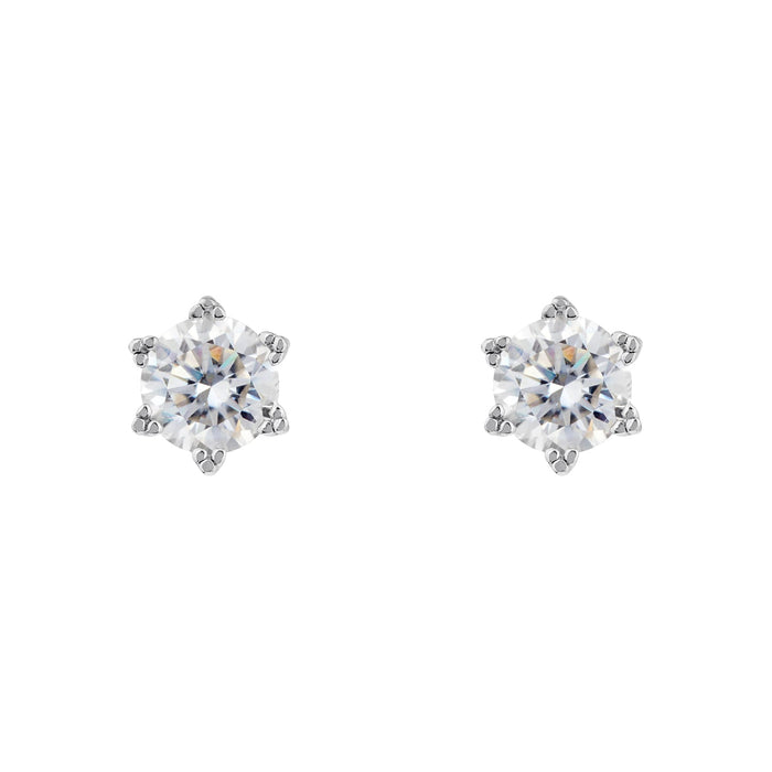 Moissanite diamond stud earrings in 925 sterling silver with jewellery gift box