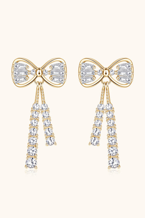 Minimalist 1.12 Carat Moissanite Drop Earrings in Sterling Silver with Gift Box
