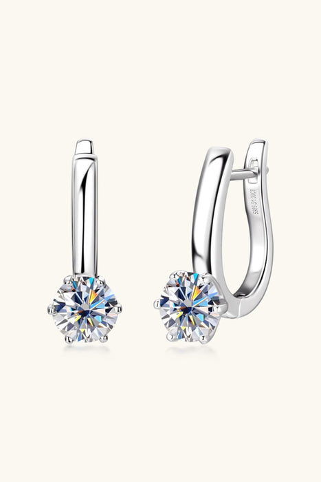 Minimalist Moissanite Dangle Earrings in Sterling Silver – Platinum & Gold Plated
