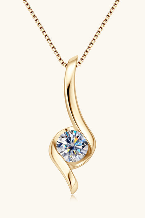 Minimalist Moissanite Necklace – 1 Carat Pendant in Sterling Silver