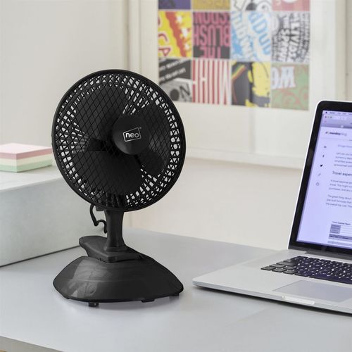 Compact 6-inch portable clip fan with adjustable settings and quiet motor