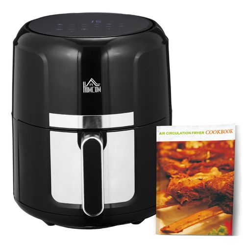 Compact digital air fryer with LED controls and 12 preset cooking functions