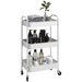 3-Tier Steel Storage Trolley – White Rolling Kitchen Cart with Baskets & Wheel - Samanta Factory