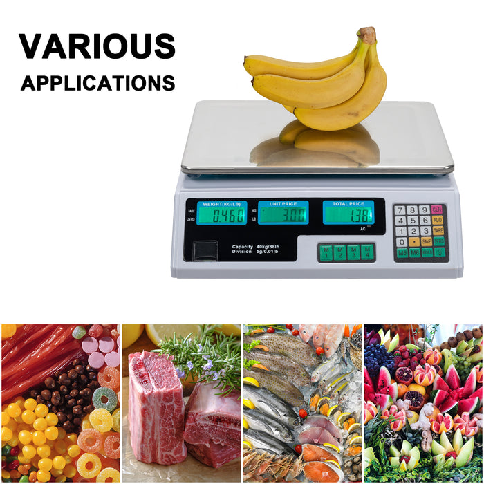 Digital Vegetable Price Scale – 40kg Capacity with LCD Display & Rechargeable Battery - Samanta Factory