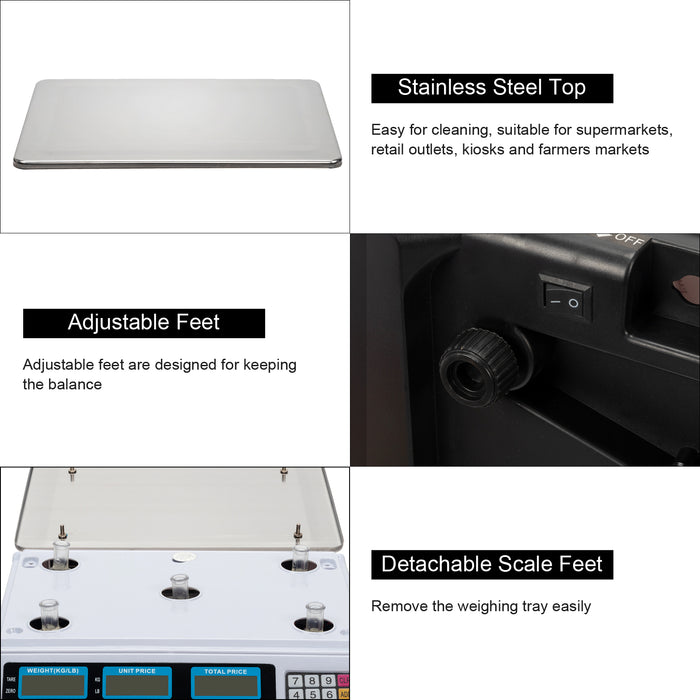 Digital Vegetable Price Scale – 40kg Capacity with LCD Display & Rechargeable Battery - Samanta Factory