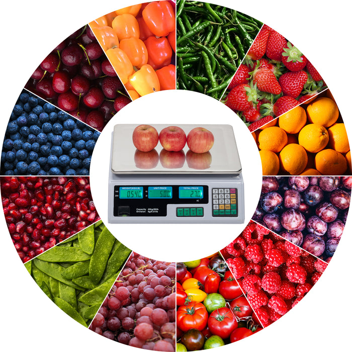 Digital Vegetable Price Scale – 40kg Capacity with LCD Display & Rechargeable Battery - Samanta Factory