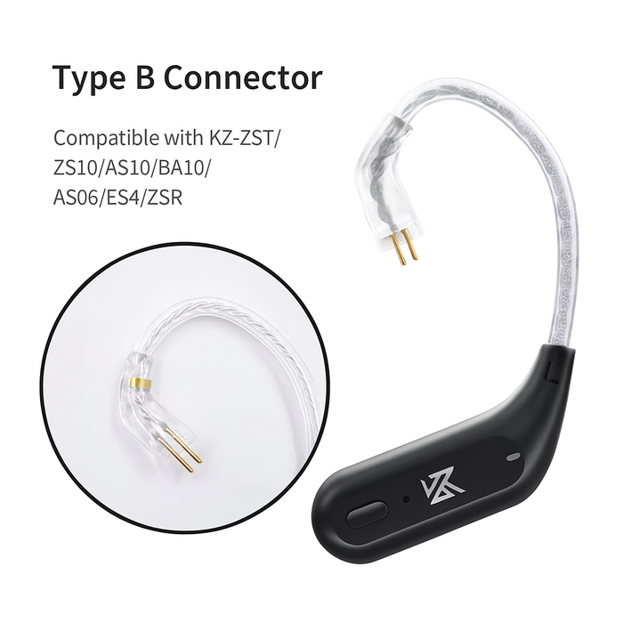 KZ AZ09 Wireless Ear Hook Headset – Bluetooth 5.2, LED Display & IPX5 Waterproof - Samanta Factory