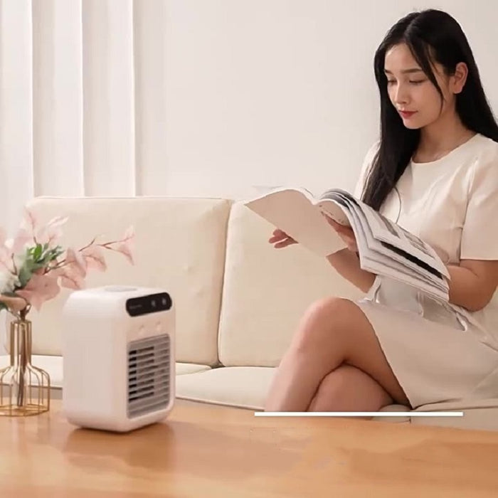 Portable USB Air Cooler Fan – Atomization Cooling with Ice Water & Essential Oil Support - Samanta Factory