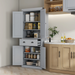 Tall Grey Storage Cabinet – 2-Door Cupboard with Drawer & Adjustable Shelves - Samanta Factory