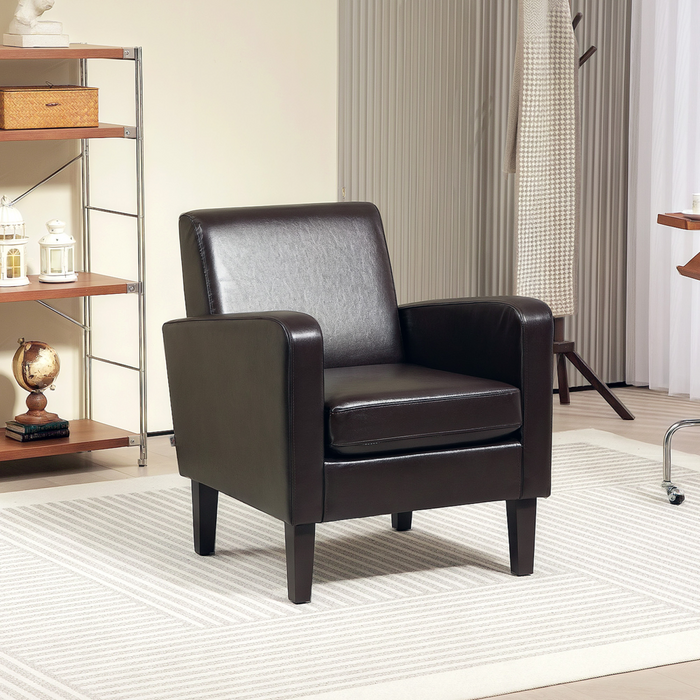 Accent Armchair – Compact PU Leather Chair with Pocket Spring Support - Samanta Factory