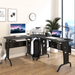 L-Shaped Corner Desk – Space-Saving Design with Keyboard Tray & Removable CPU Holder - Samanta Factory