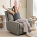Grey Recliner Armchair – Manual 145° Reclining Chair with Footrest & Overstuffed Cushioning - Samanta Factory