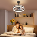 Modern LED Ceiling Fan with Remote – 6-Speed, Reversible Motor & Adjustable Light Modes - Samanta Factory
