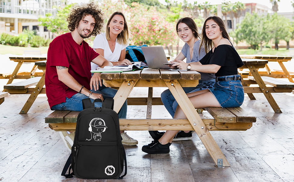 Luminous School Backpack Set – 3-in-1 Glow-in-the-Dark Bag with Laptop Compartment & Accessories - Samanta Factory