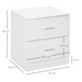 2-Drawer Bedside Table – White Nightstand with Storage for Bedroom & Living Room - Samanta Factory