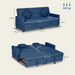 Convertible Velvet Sofa Bed – 3-Position Reclining with Pillows - Samanta Factory