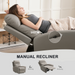 Grey Recliner Armchair – Manual 145° Reclining Chair with Footrest & Overstuffed Cushioning - Samanta Factory