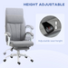 Vinsetto Grey Office Chair – 155° Reclining Fabric Desk Chair with Footrest & Height Adjustment - Samanta Factory