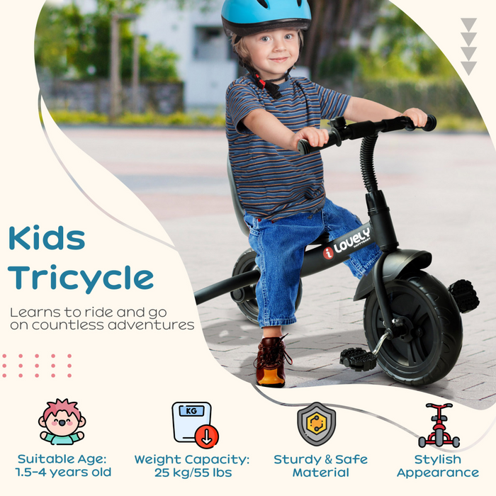 Toddler Tricycle Ride-On – 3-Wheel Metal Frame with Adjustable Seat & Splash Guard - Samanta Factory