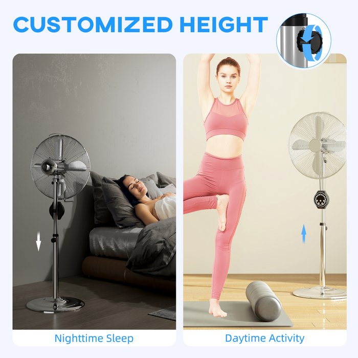 Metal Pedestal Fan – Oscillating Cooling with Adjustable Height & Timer - Samanta Factory