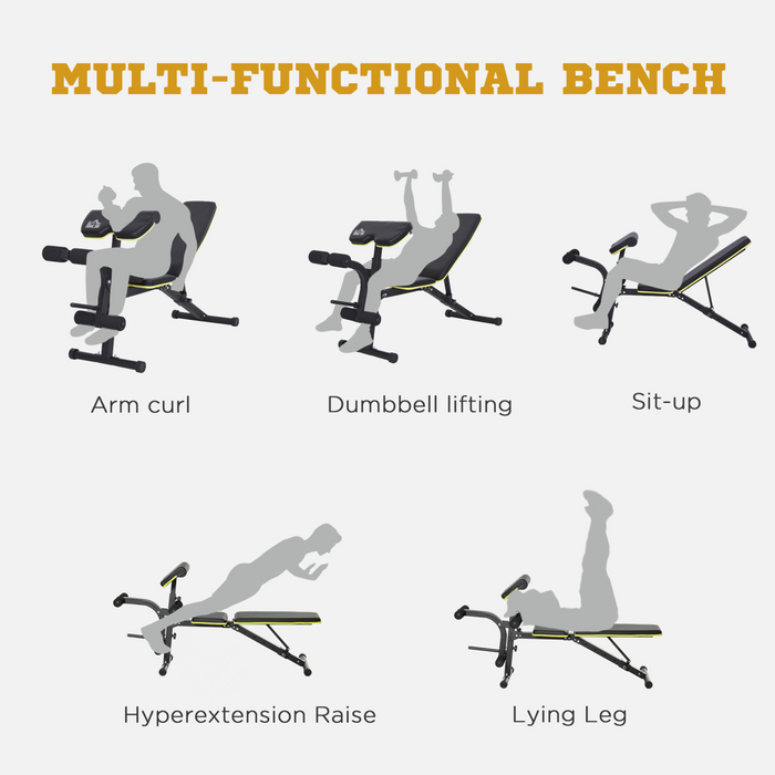 Adjustable Sit-Up & Dumbbell Bench – Multi-Functional Weight Bench for Full-Body Home Workouts - Samanta Factory