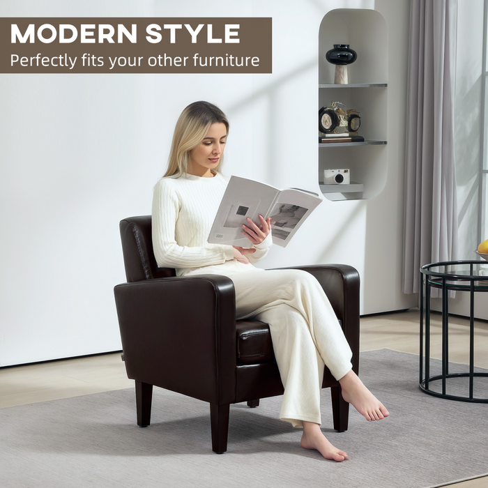 Accent Armchair – Compact PU Leather Chair with Pocket Spring Support - Samanta Factory