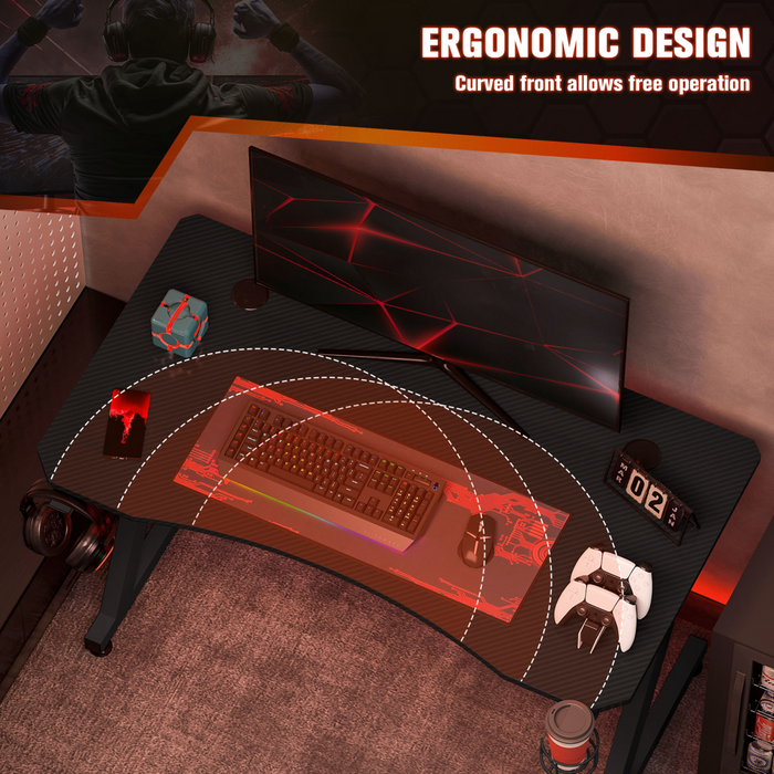 Gaming Desk Steel Frame – Z-Shape Base with Cup & Headphone Holder - Samanta Factory
