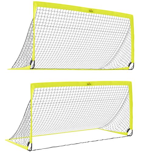 Children’s foldable football goal set for garden with metal frame and net


