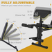 Adjustable Sit-Up & Dumbbell Bench – Multi-Functional Weight Bench for Full-Body Home Workouts - Samanta Factory