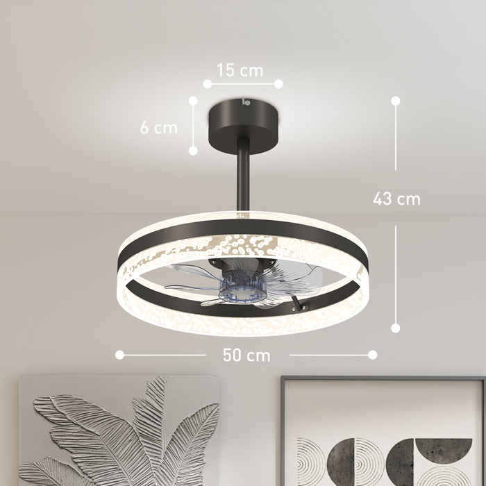 Modern LED Ceiling Fan with Remote – 6-Speed, Reversible Motor & Adjustable Light Modes - Samanta Factory