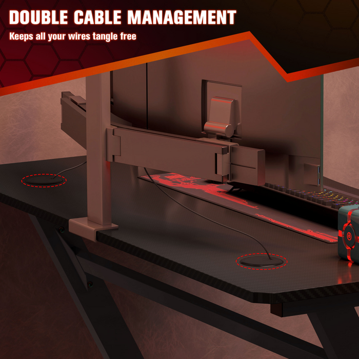 Gaming Desk Steel Frame – Z-Shape Base with Cup & Headphone Holder - Samanta Factory