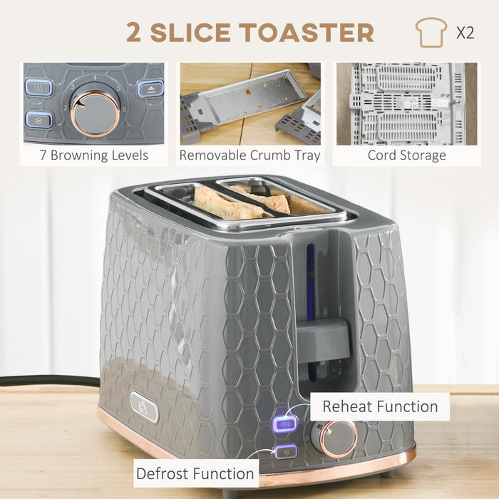 Electric Kettle & 2-Slice Toaster Set – Fast Boil & Even Toasting - Samanta Factory