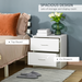 2-Drawer Bedside Table – White Nightstand with Storage for Bedroom & Living Room - Samanta Factory