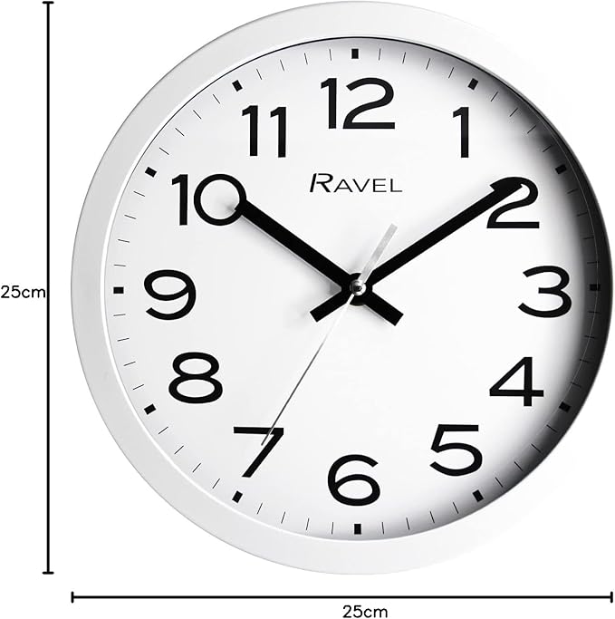Wall Clock – Modern 25cm White Dial with Silent Sweep - Samanta Factory
