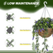 Artificial Lavender Hanging Basket – Realistic UV-Protected Faux Flowers for Indoor & Outdoor Decor - Samanta Factory