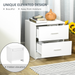 2-Drawer Bedside Table – White Nightstand with Storage for Bedroom & Living Room - Samanta Factory