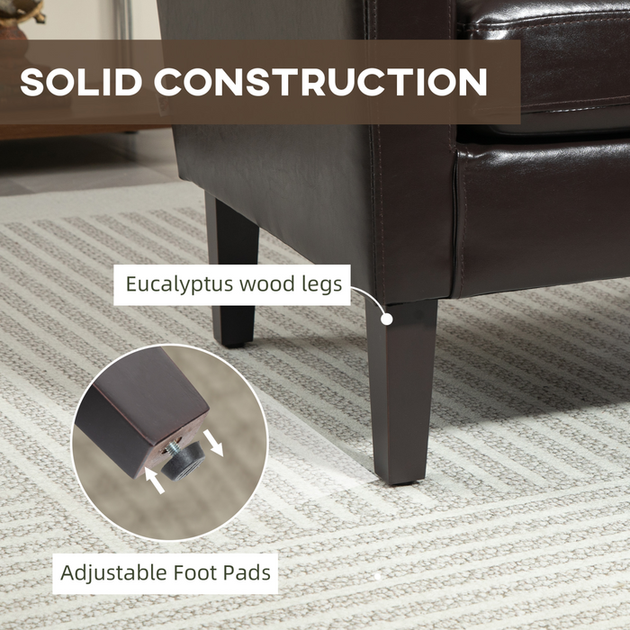 Accent Armchair – Compact PU Leather Chair with Pocket Spring Support - Samanta Factory