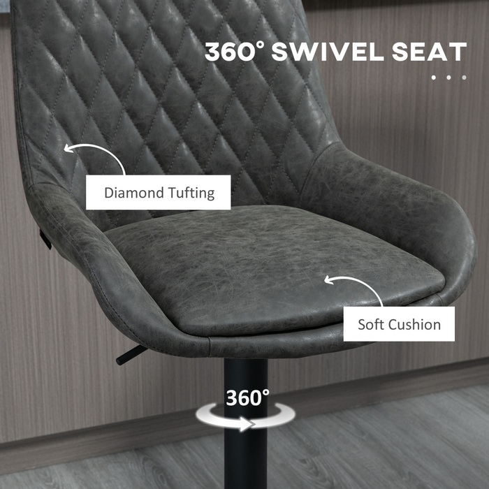 Adjustable Bar Stools Set – Swivel PU Leather with Footrest - Samanta Factory